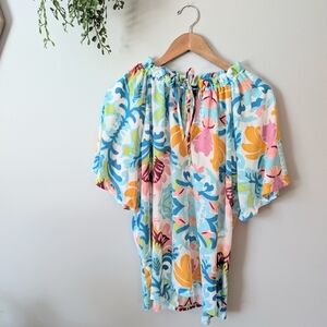 Nwt Colorful Batia New York Floral Women's Blouse Xl
